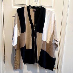 Rafaella -Colorblock Zip-Up Cardigan Size XL
